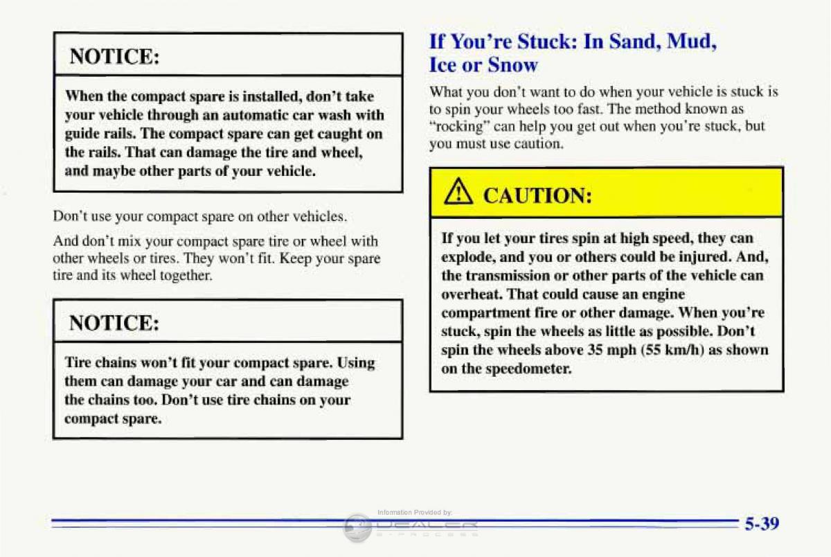 Chevrolet Corvette C4 owners manual / page 230