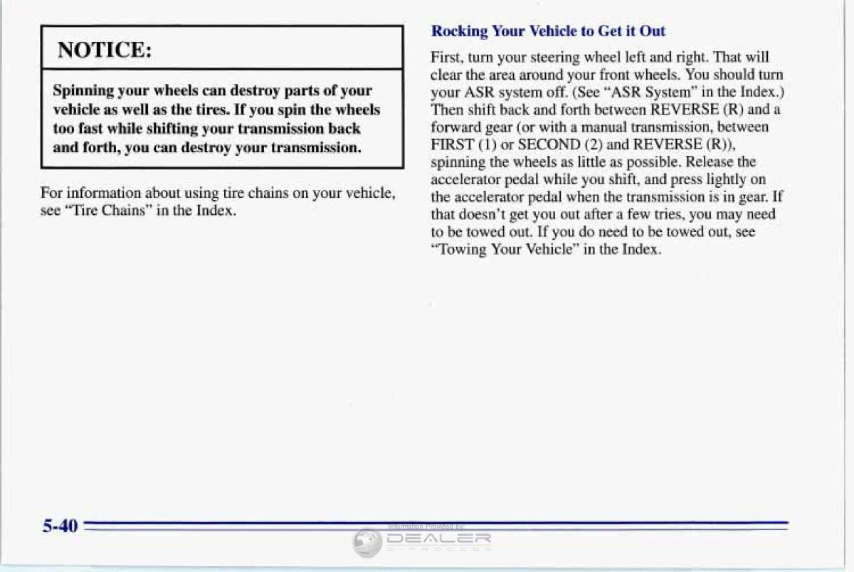 Chevrolet Corvette C4 owners manual / page 231