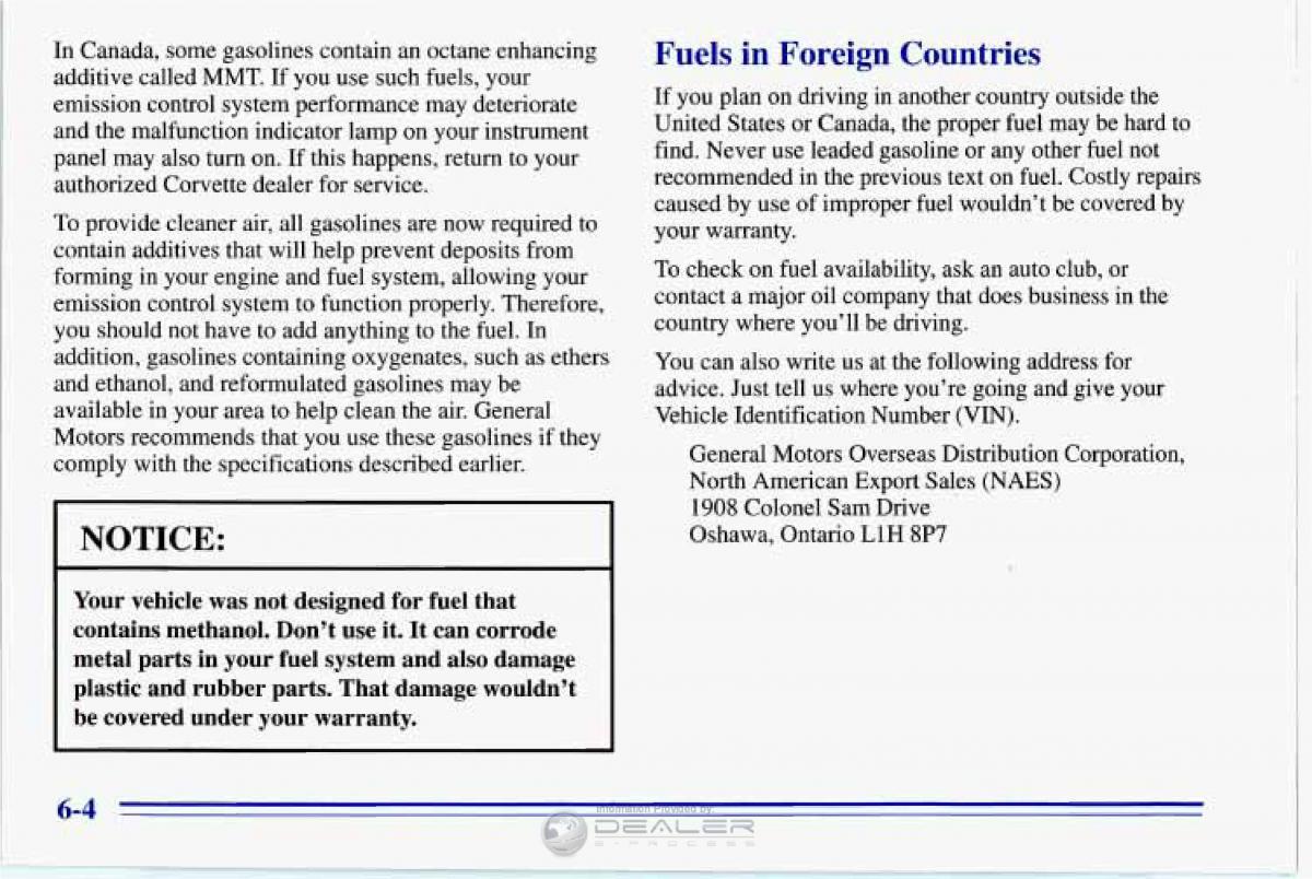 Chevrolet Corvette C4 owners manual / page 235