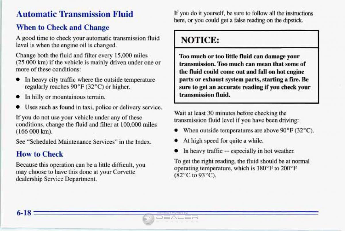 Chevrolet Corvette C4 owners manual / page 249