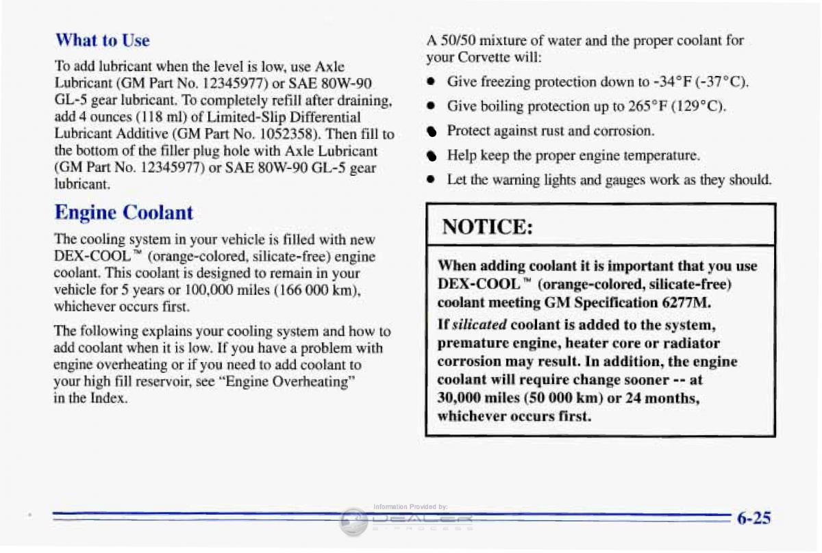 Chevrolet Corvette C4 owners manual / page 256