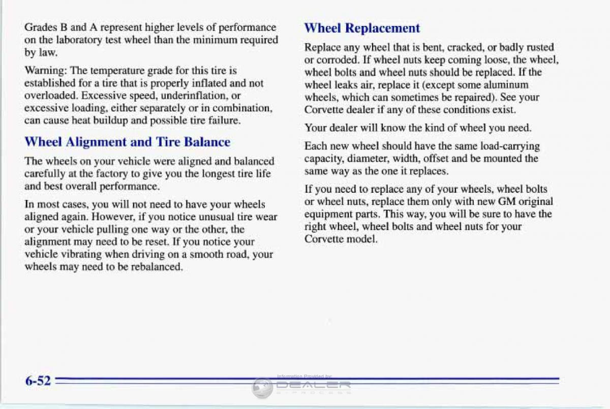 Chevrolet Corvette C4 owners manual / page 283