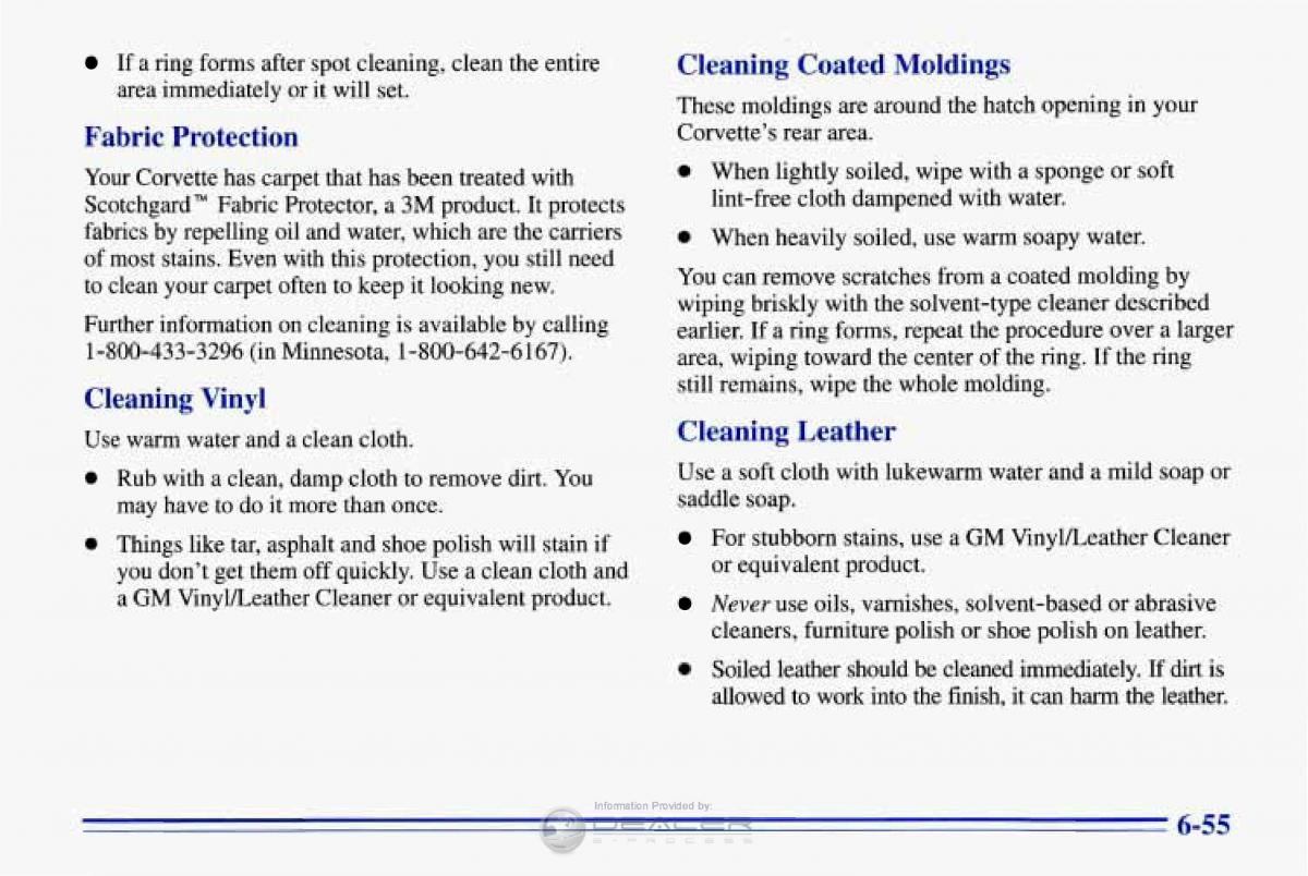 Chevrolet Corvette C4 owners manual / page 286