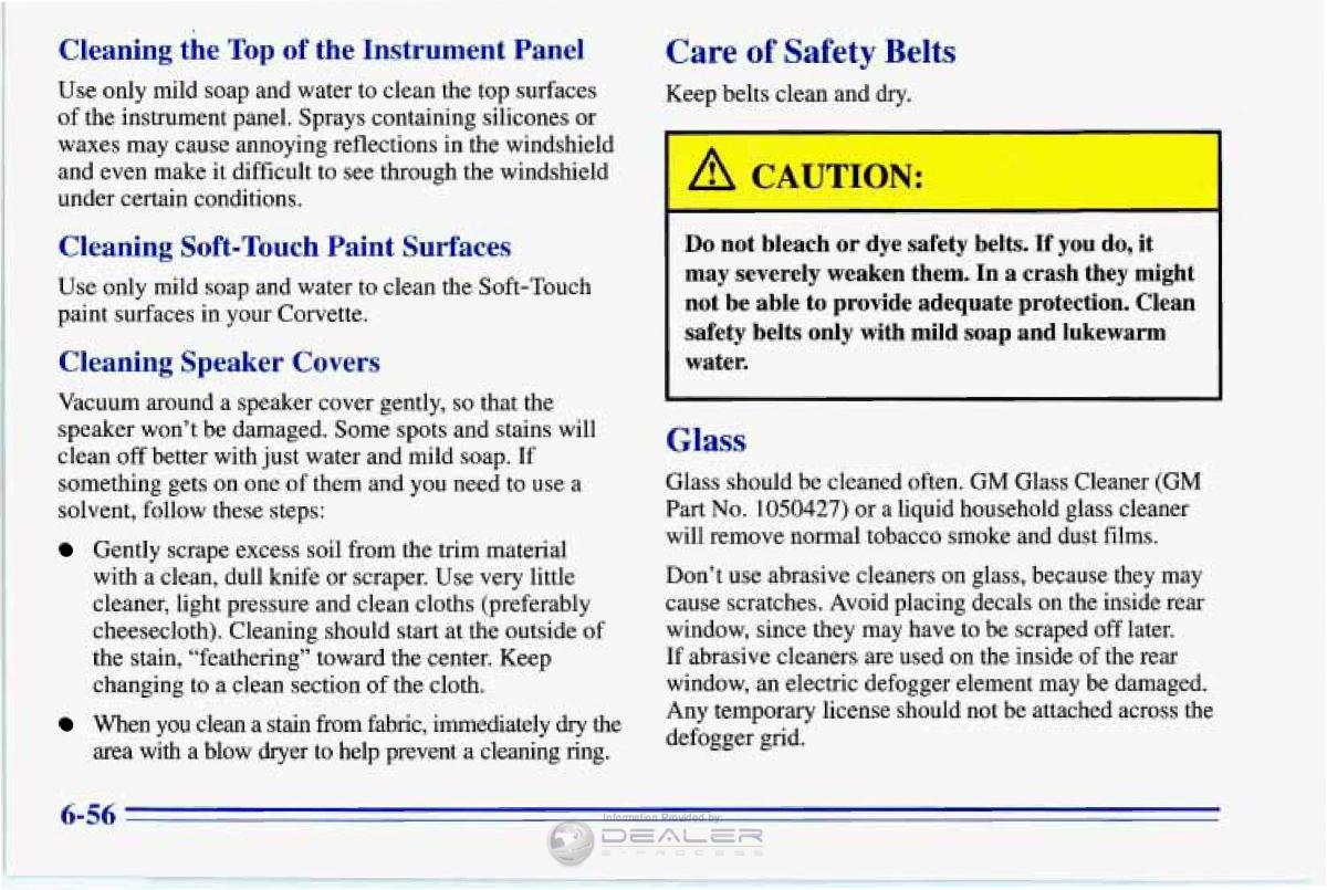 Chevrolet Corvette C4 owners manual / page 287