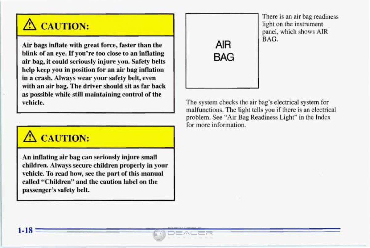 Chevrolet Corvette C4 owners manual / page 29