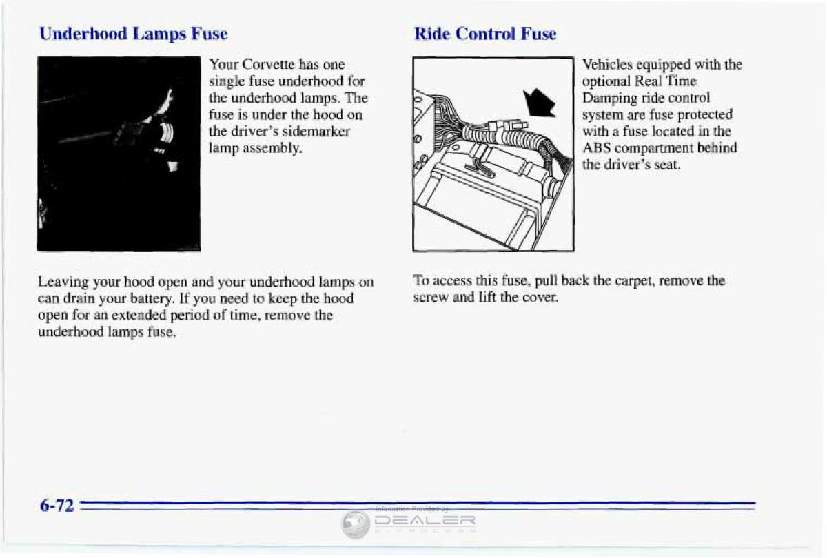 Chevrolet Corvette C4 owners manual / page 303