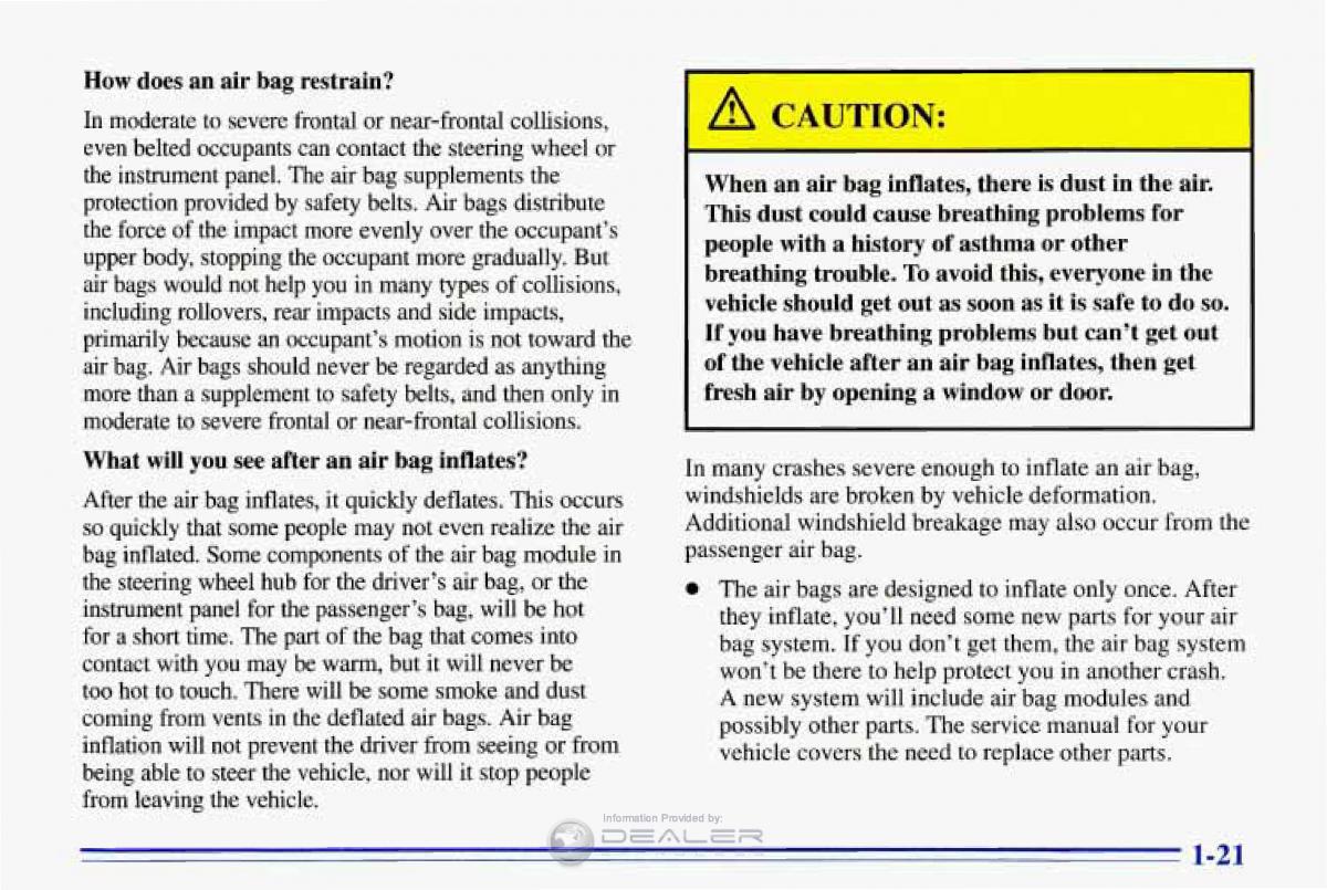 Chevrolet Corvette C4 owners manual / page 32