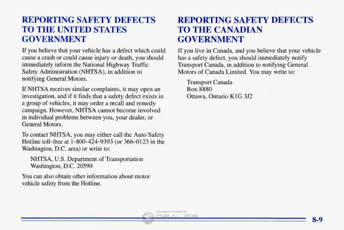 Chevrolet Corvette C4 owners manual / page 370