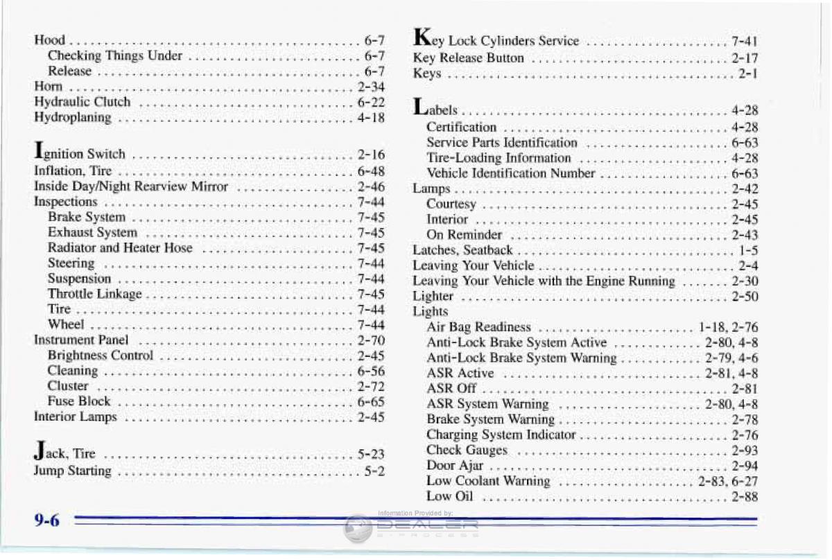 Chevrolet Corvette C4 owners manual / page 379