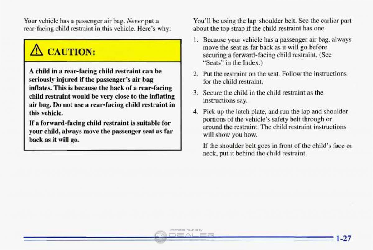 Chevrolet Corvette C4 owners manual / page 38