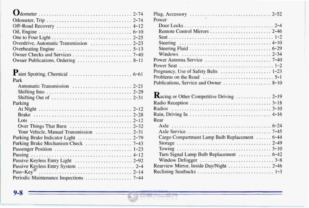 Chevrolet Corvette C4 owners manual / page 381