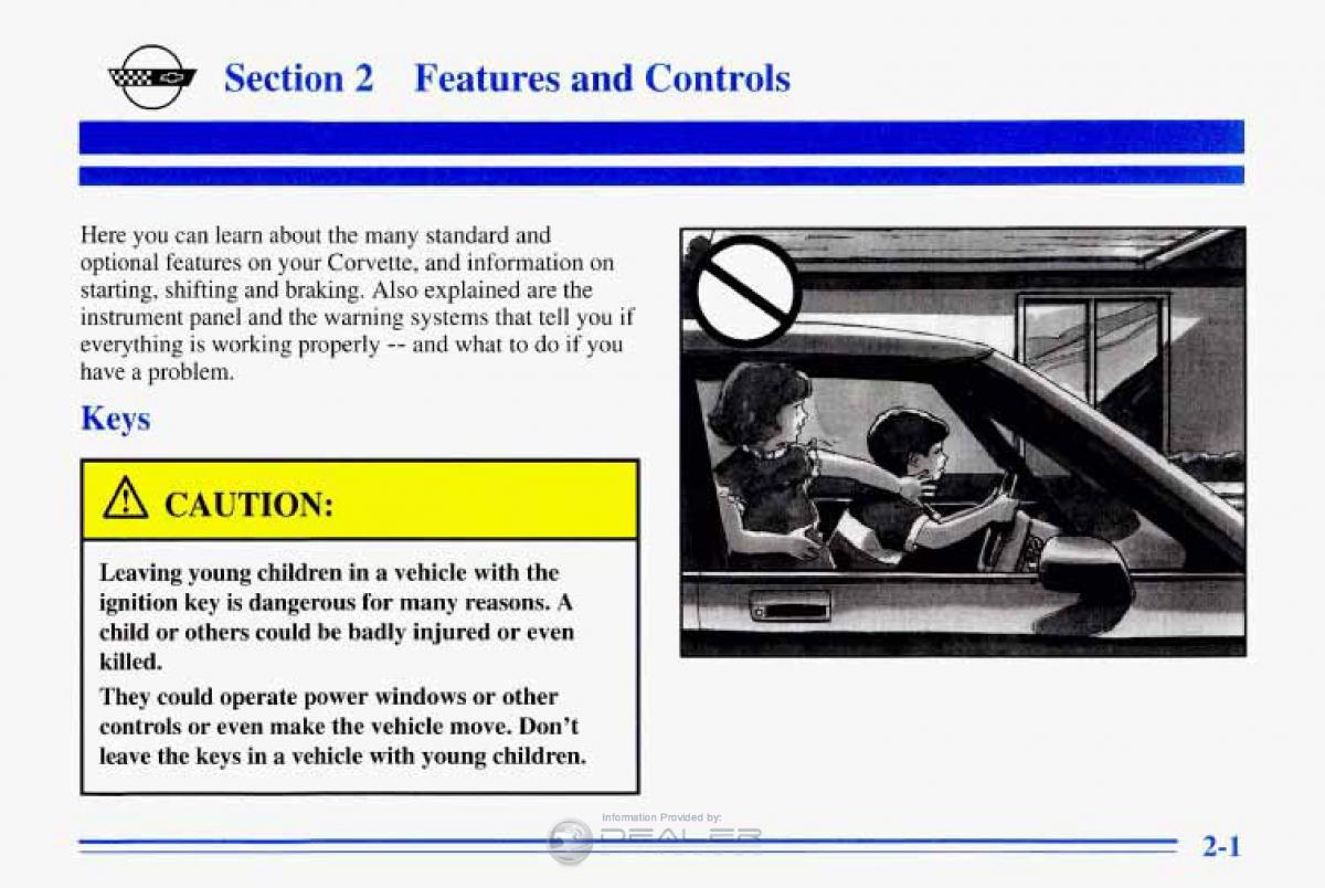 Chevrolet Corvette C4 owners manual / page 44