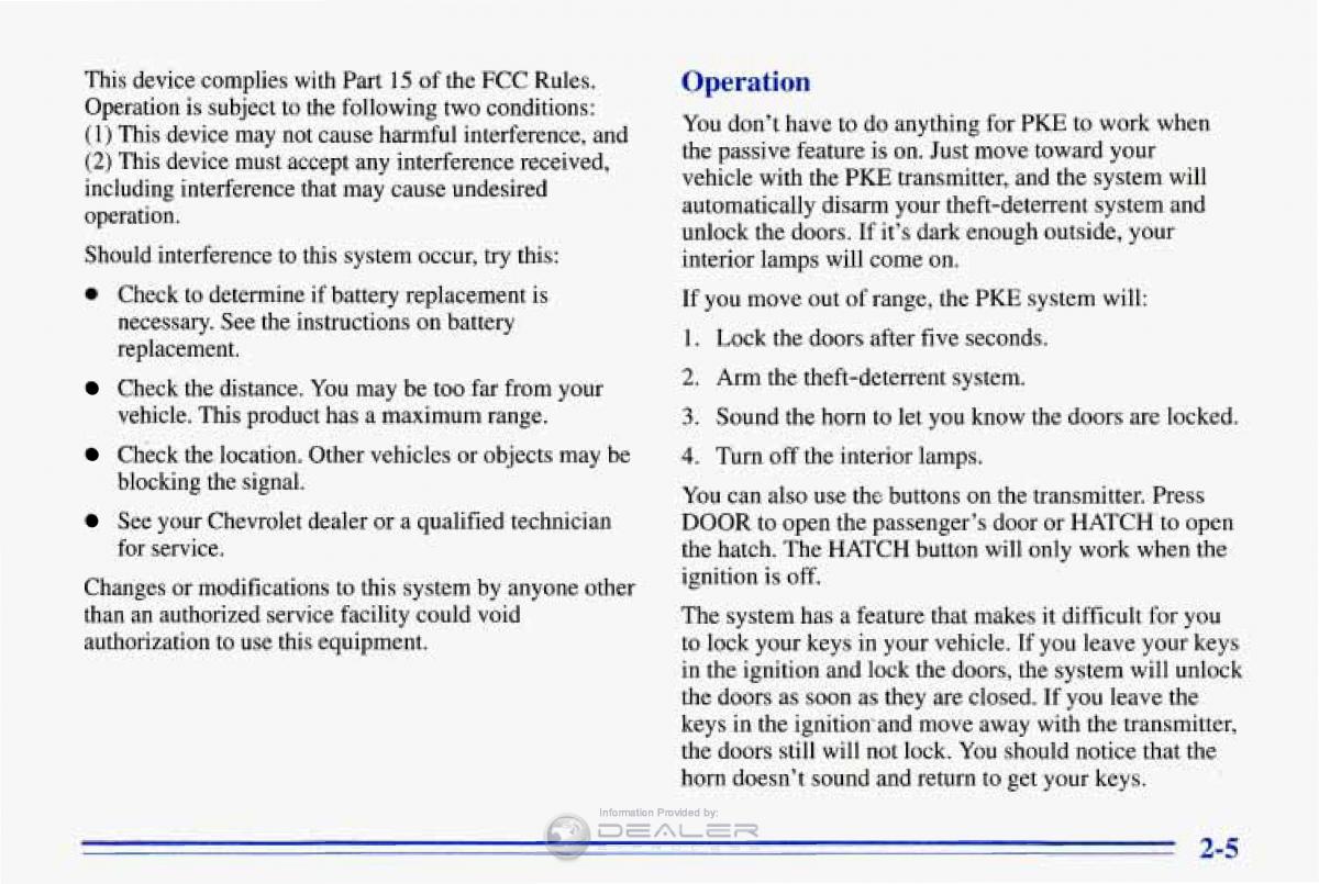 Chevrolet Corvette C4 owners manual / page 48