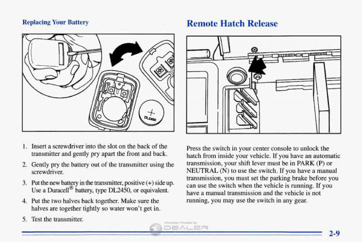 Chevrolet Corvette C4 owners manual / page 52