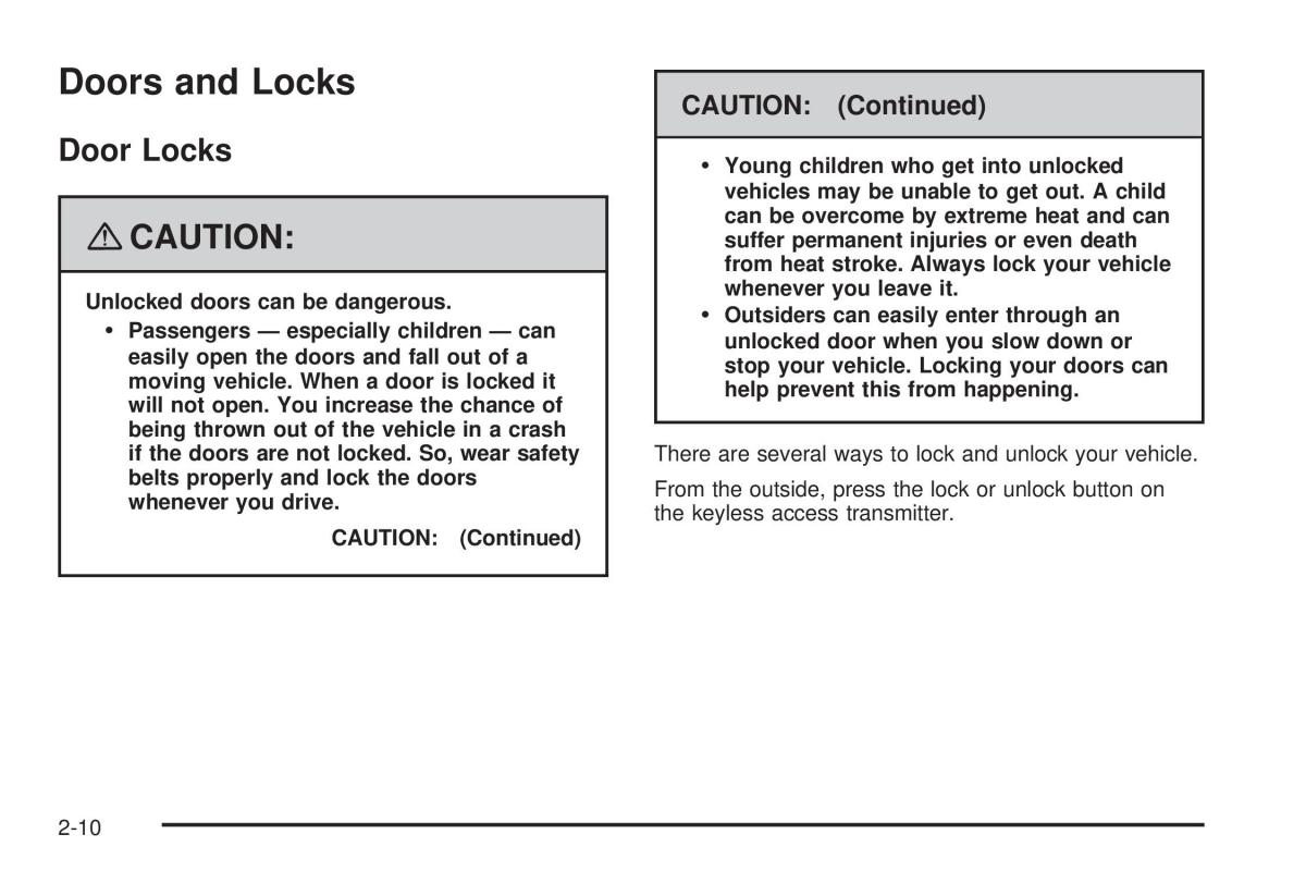 Chevrolet Corvette C5 owners manual / page 74