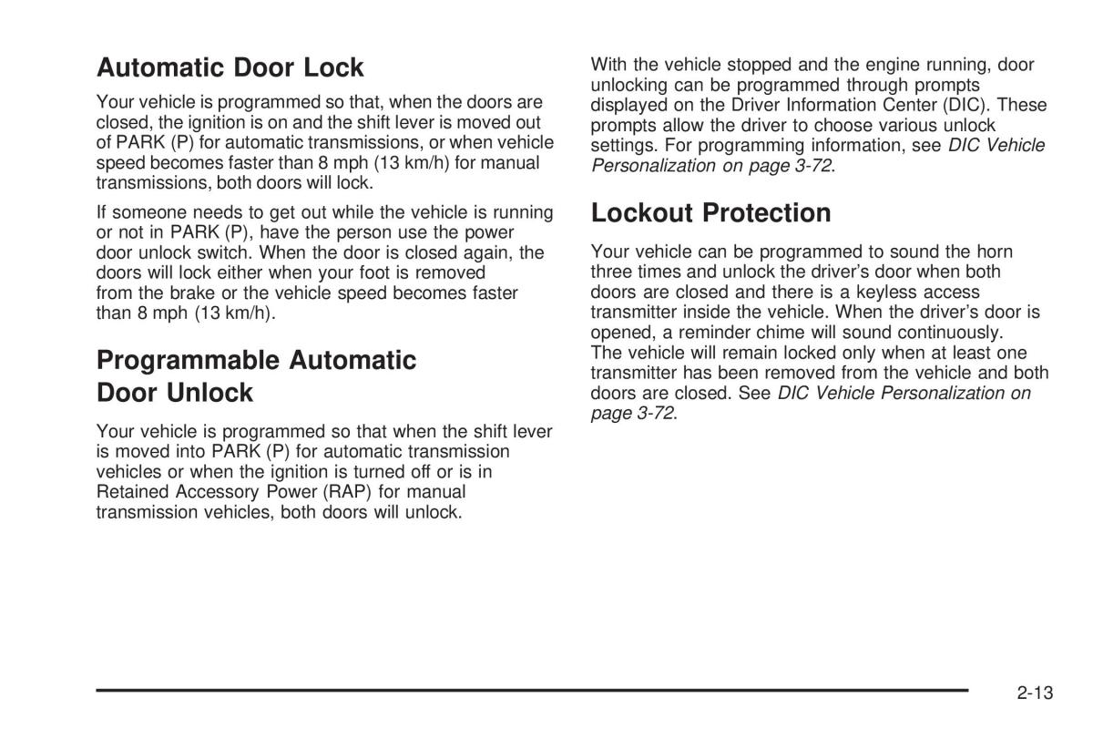 Chevrolet Corvette C5 owners manual / page 77