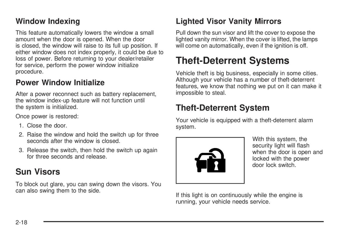 Chevrolet Corvette C5 owners manual / page 82