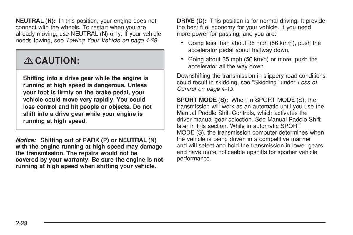 Chevrolet Corvette C5 owners manual / page 92