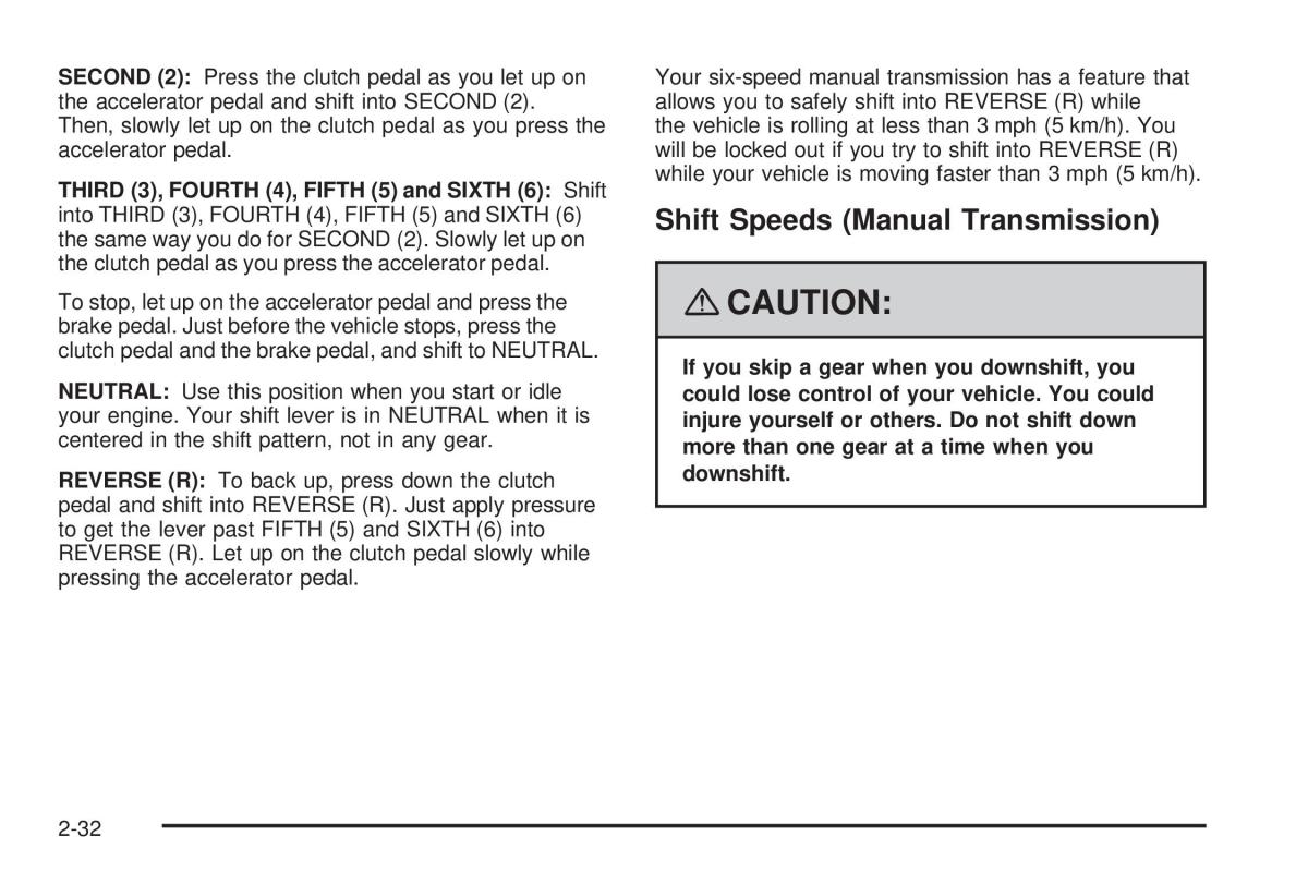 Chevrolet Corvette C5 owners manual / page 96