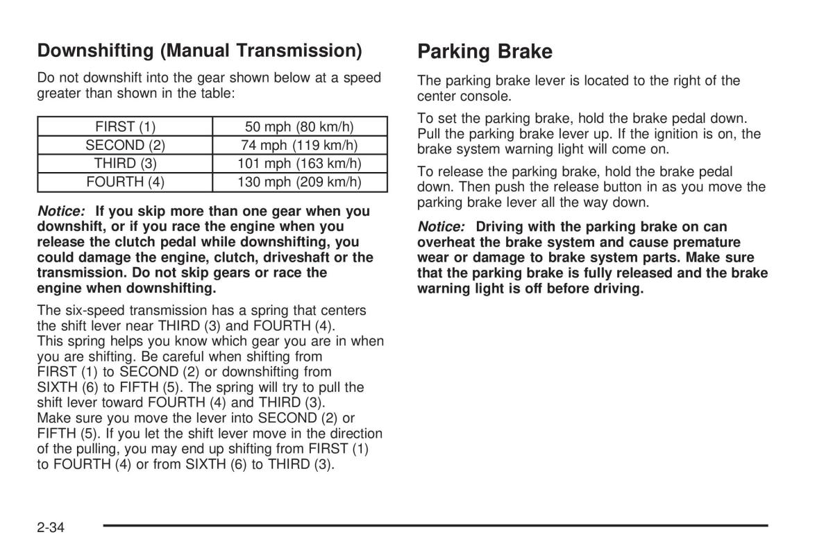 Chevrolet Corvette C5 owners manual / page 98