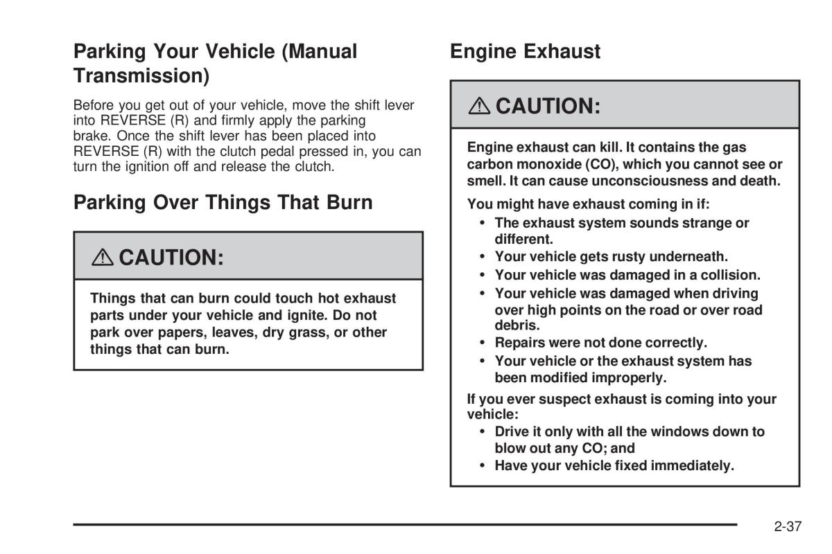 Chevrolet Corvette C5 owners manual / page 101