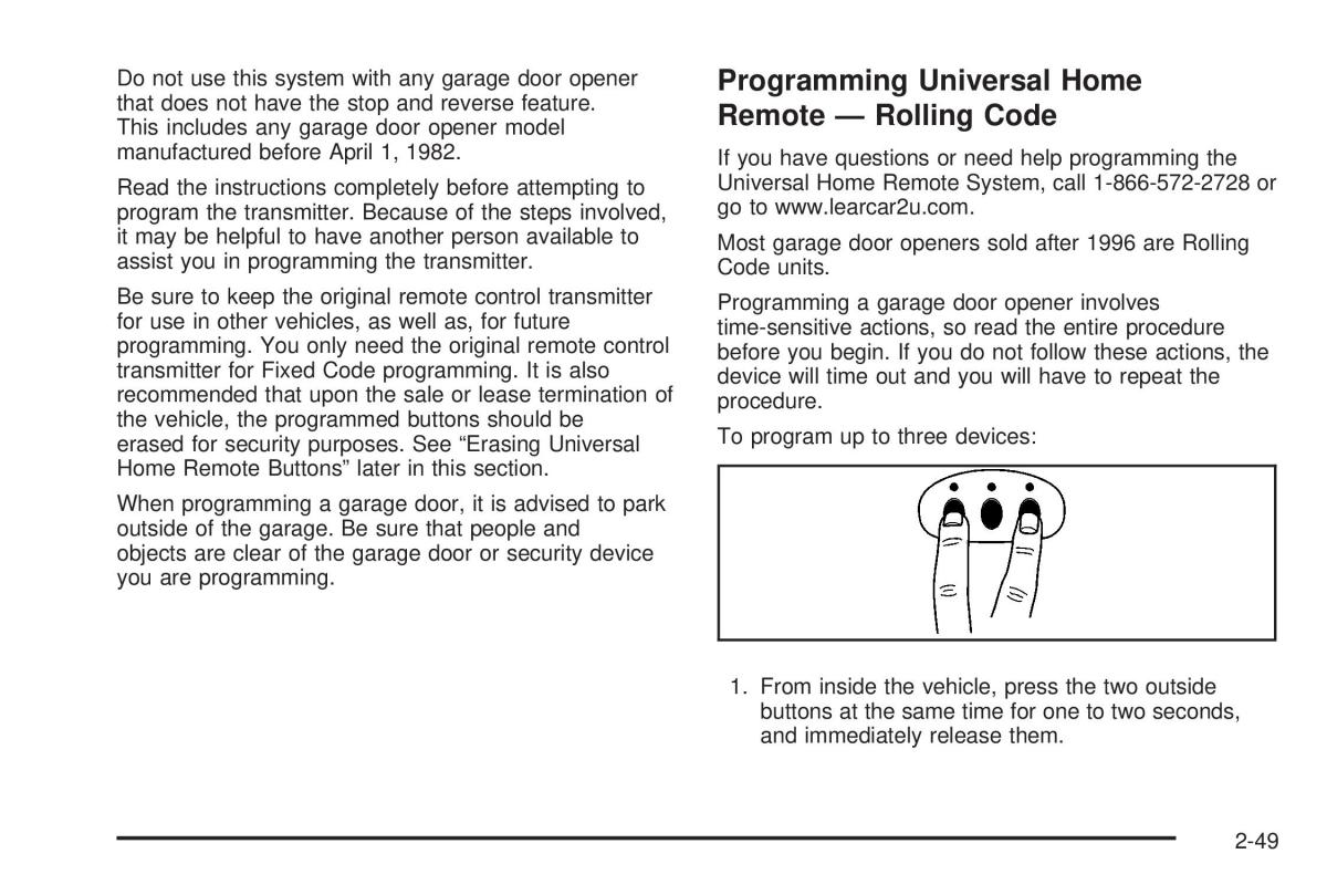 Chevrolet Corvette C5 owners manual / page 113