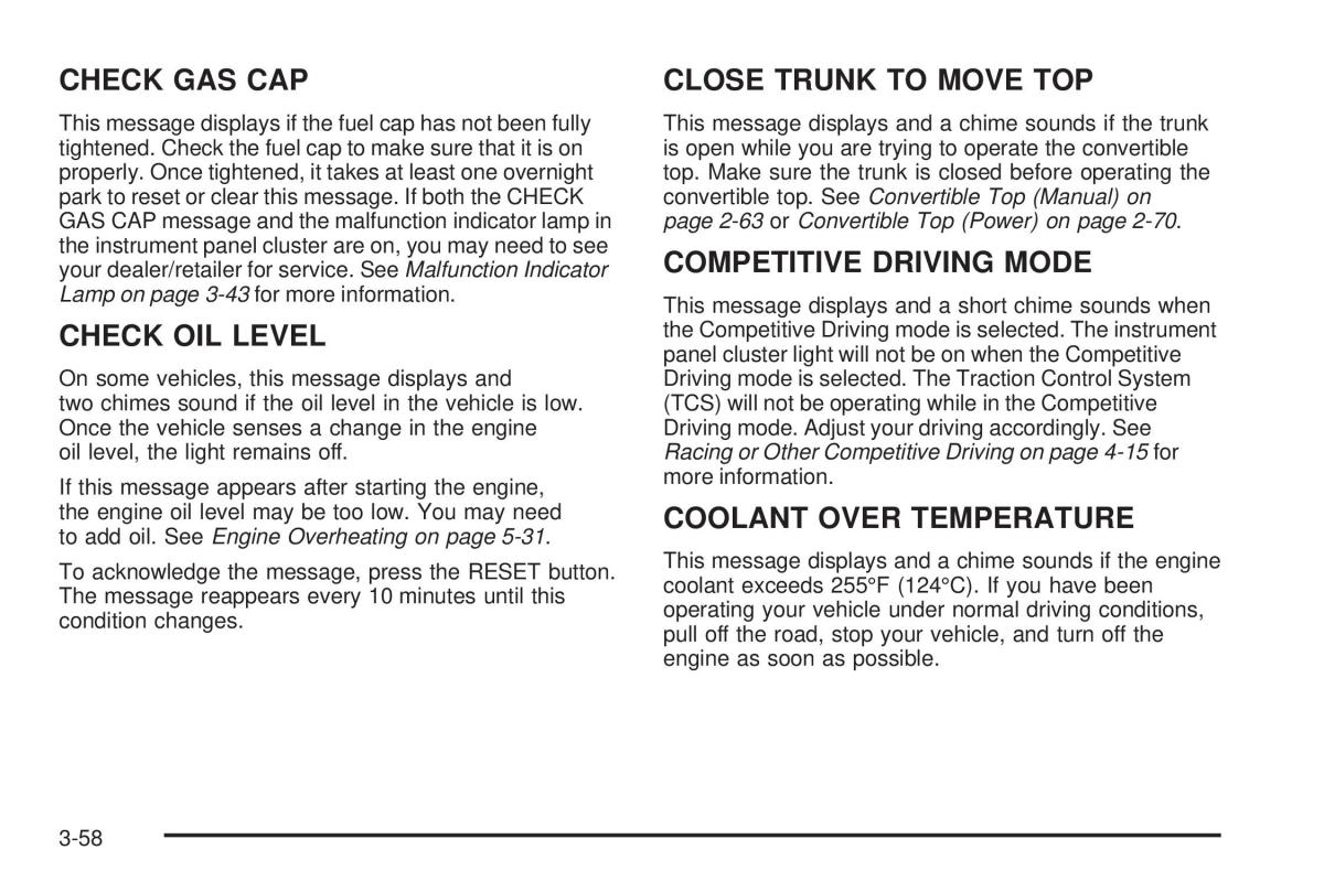 Chevrolet Corvette C5 owners manual / page 198