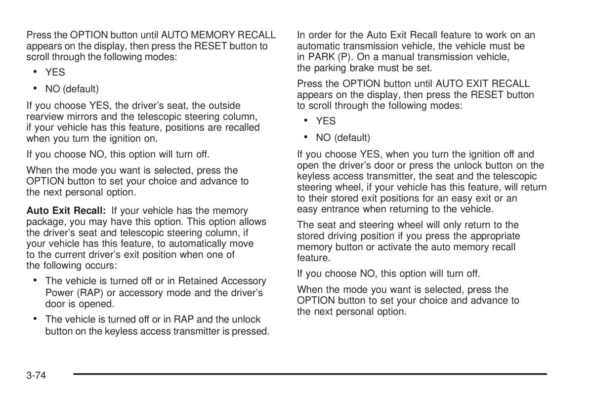 Chevrolet Corvette C5 owners manual / page 214