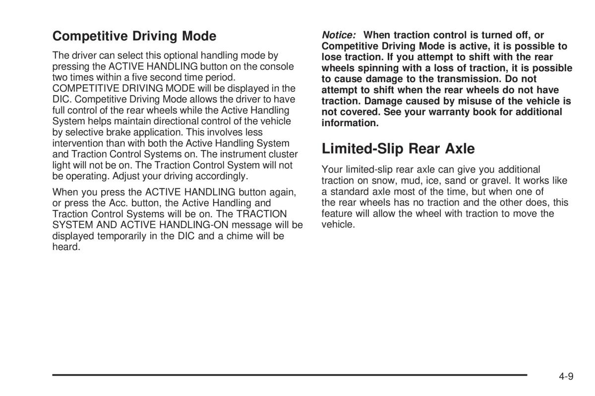 Chevrolet Corvette C5 owners manual / page 253