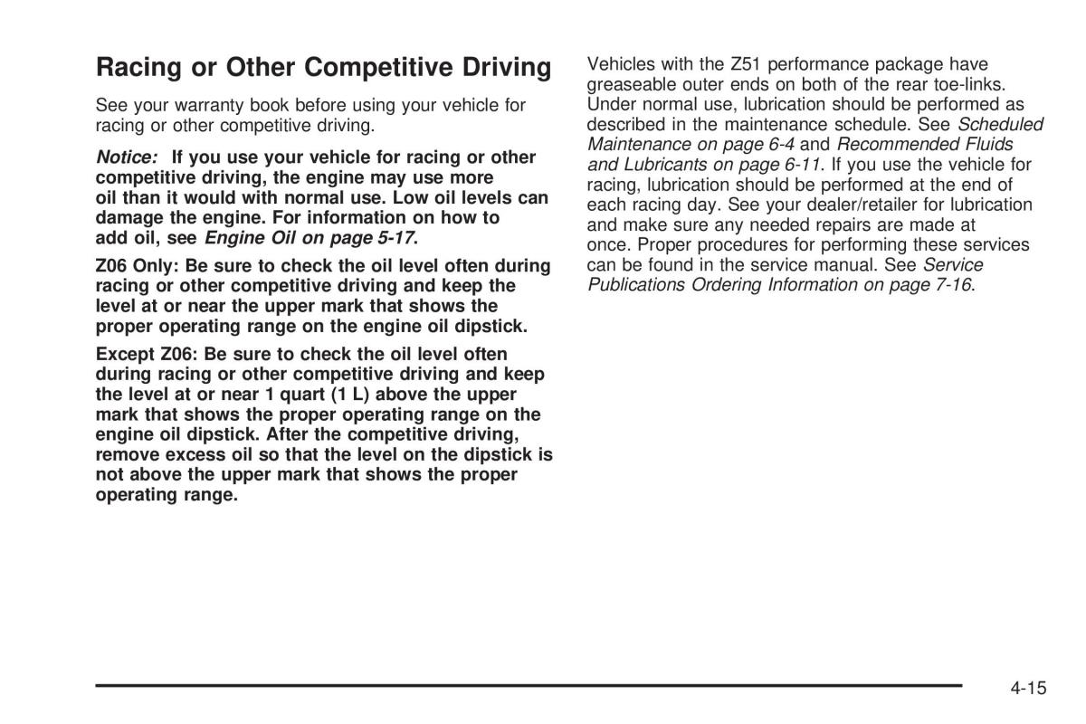 Chevrolet Corvette C5 owners manual / page 259