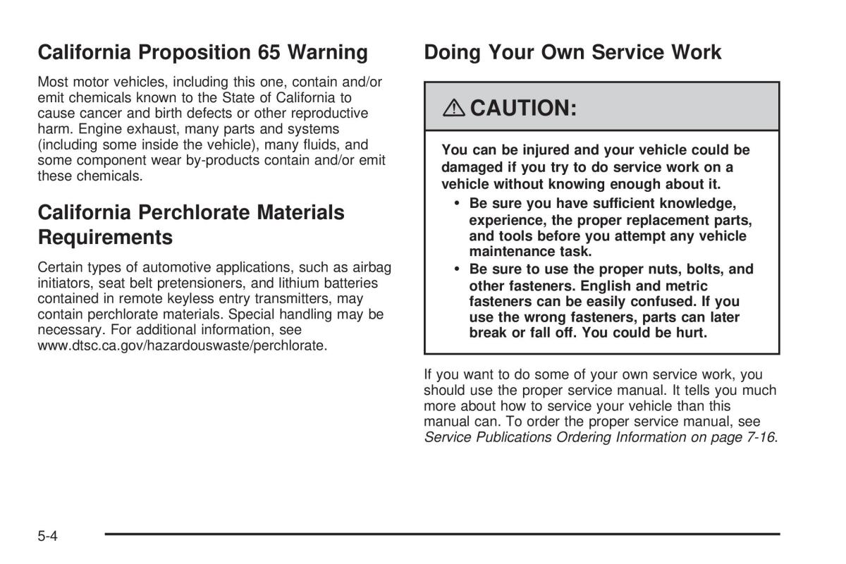 Chevrolet Corvette C5 owners manual / page 278