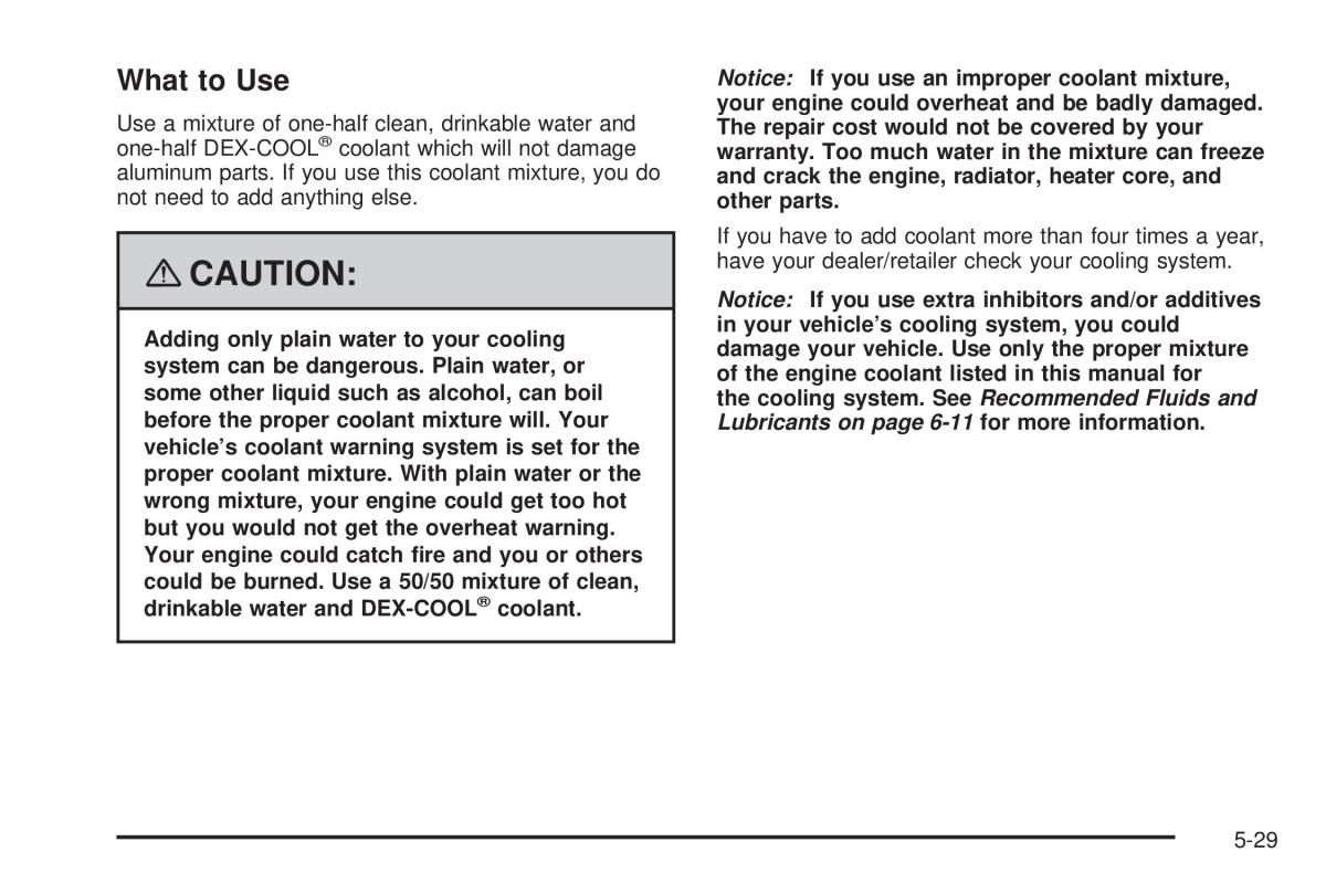 Chevrolet Corvette C5 owners manual / page 303