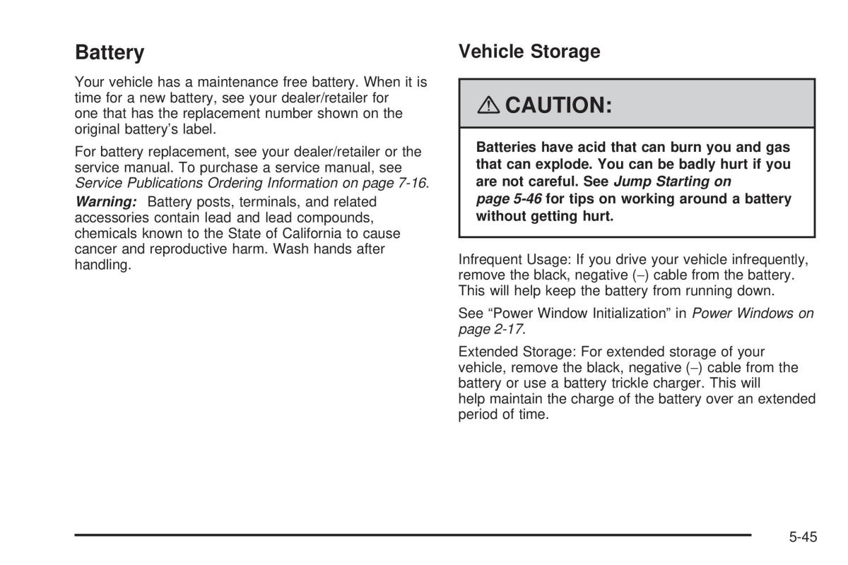 Chevrolet Corvette C5 owners manual / page 319