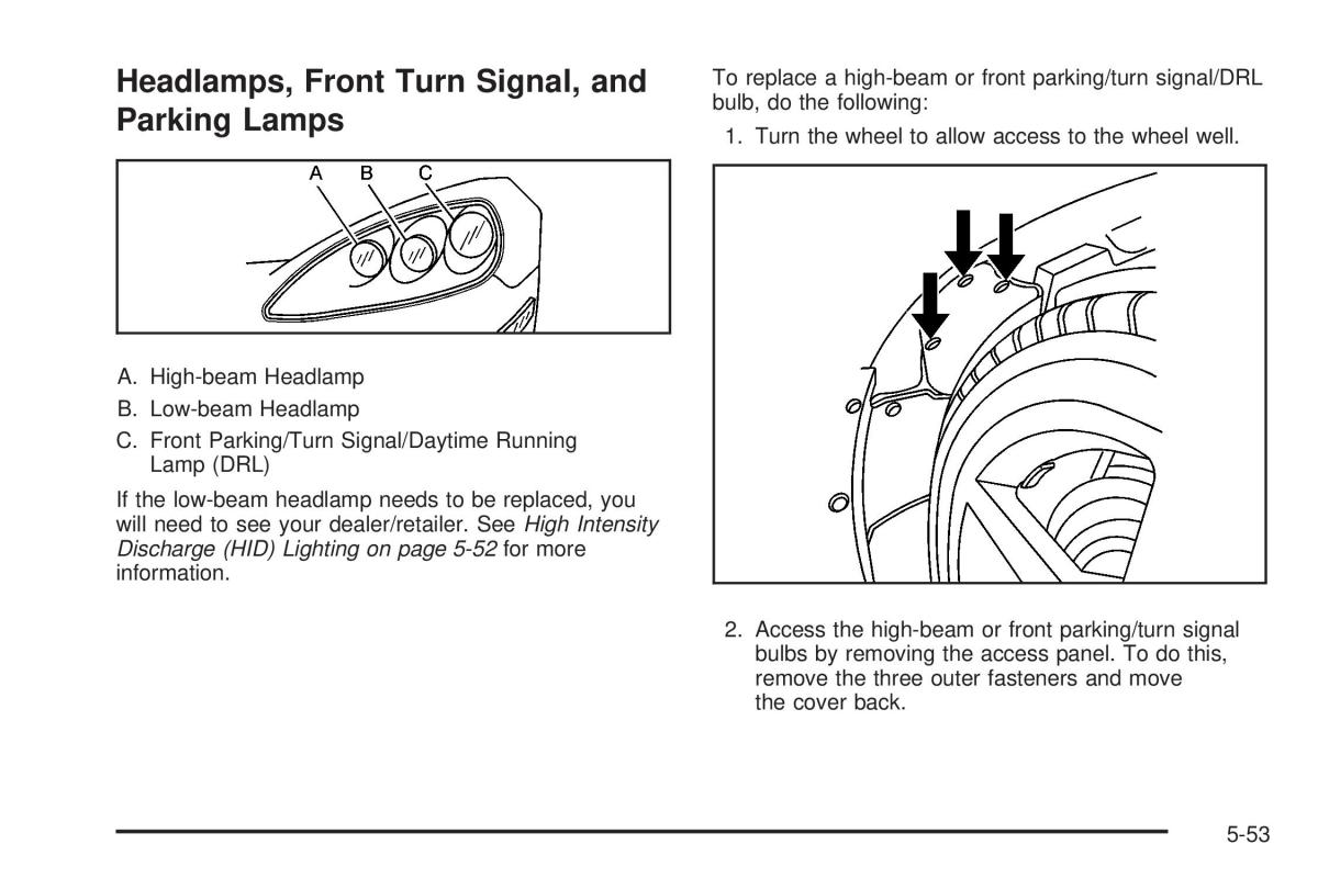 Chevrolet Corvette C5 owners manual / page 327