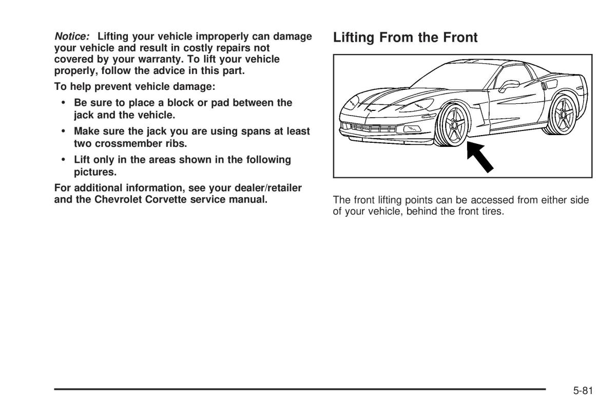 Chevrolet Corvette C5 owners manual / page 355