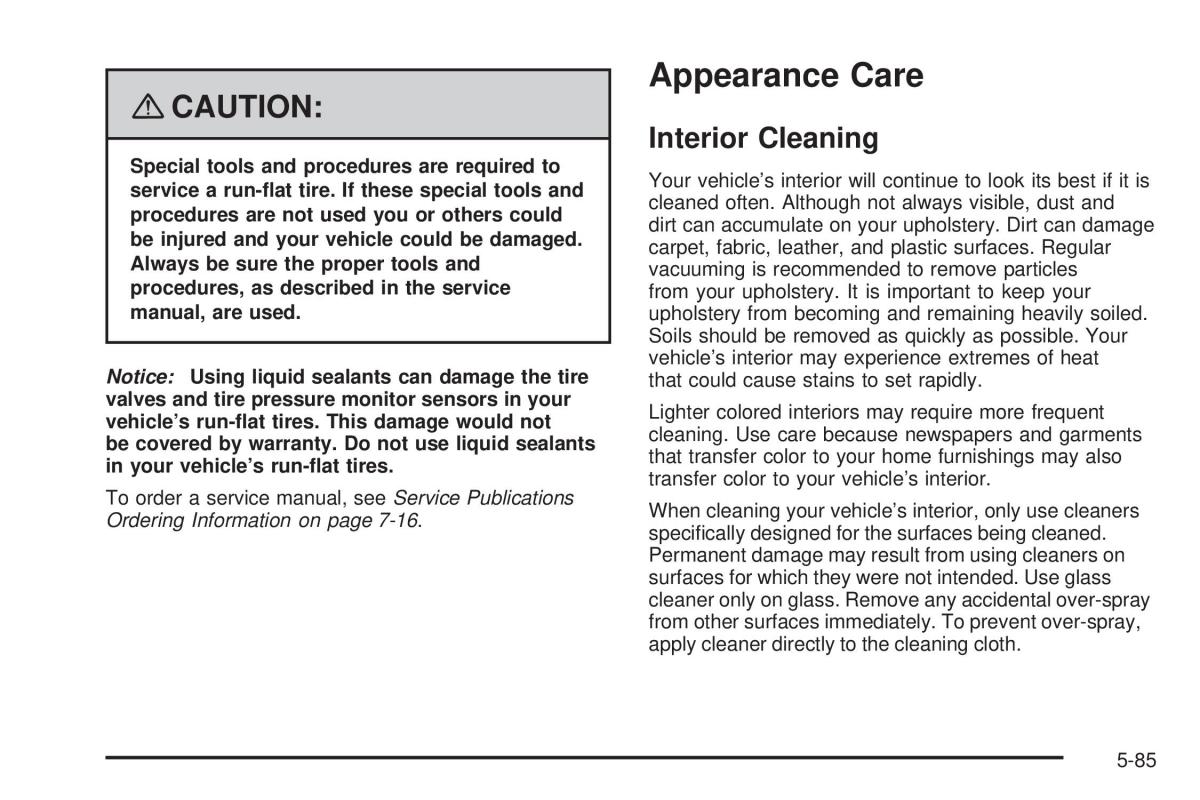 Chevrolet Corvette C5 owners manual / page 359