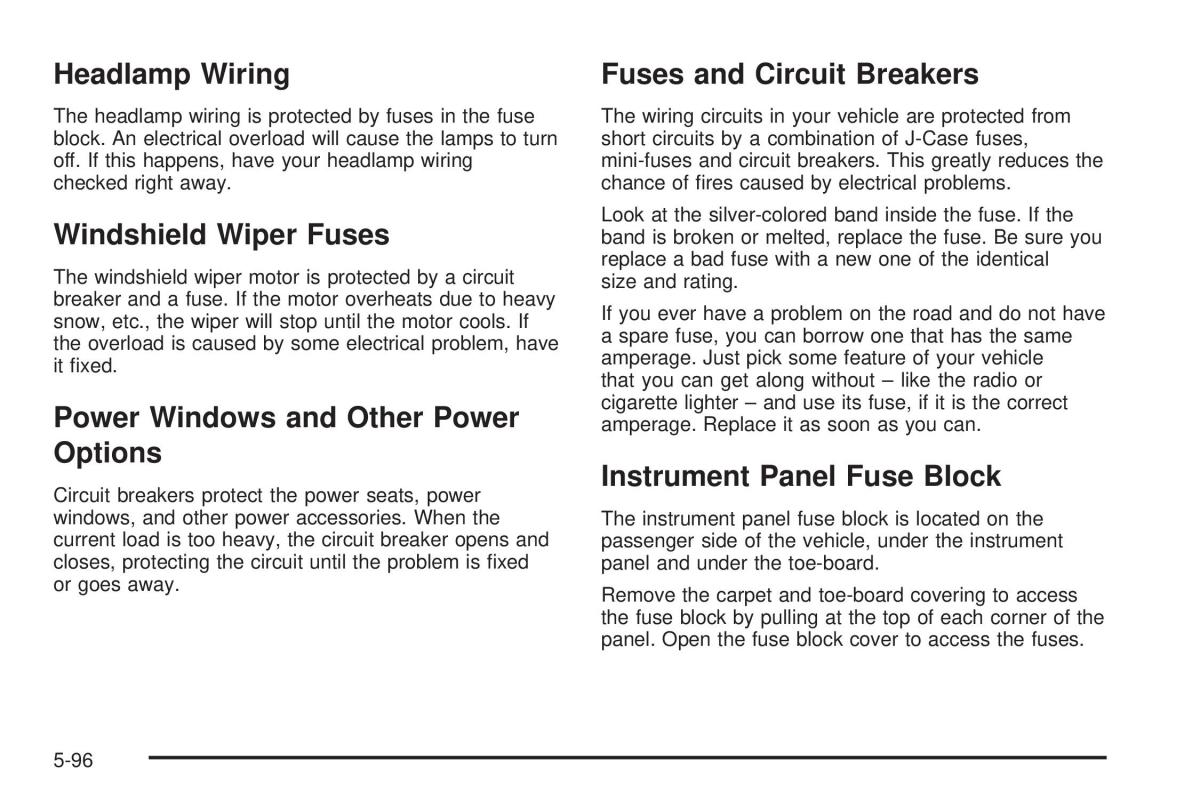 Chevrolet Corvette C5 owners manual / page 370