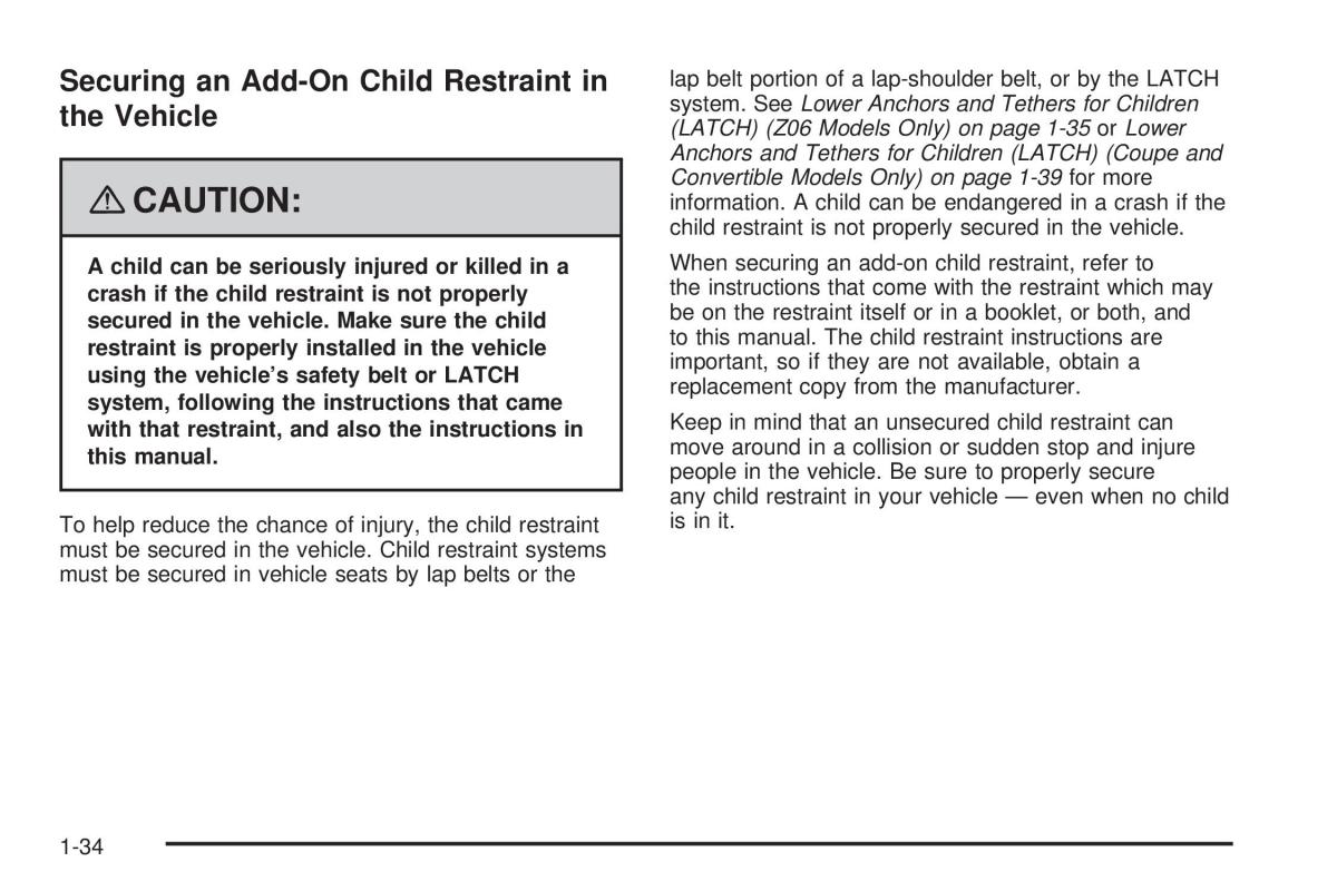 Chevrolet Corvette C5 owners manual / page 38