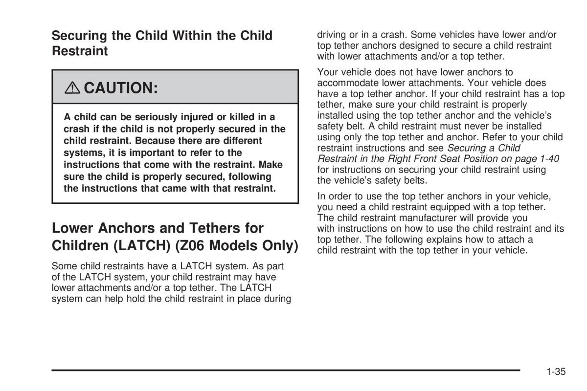 Chevrolet Corvette C5 owners manual / page 39