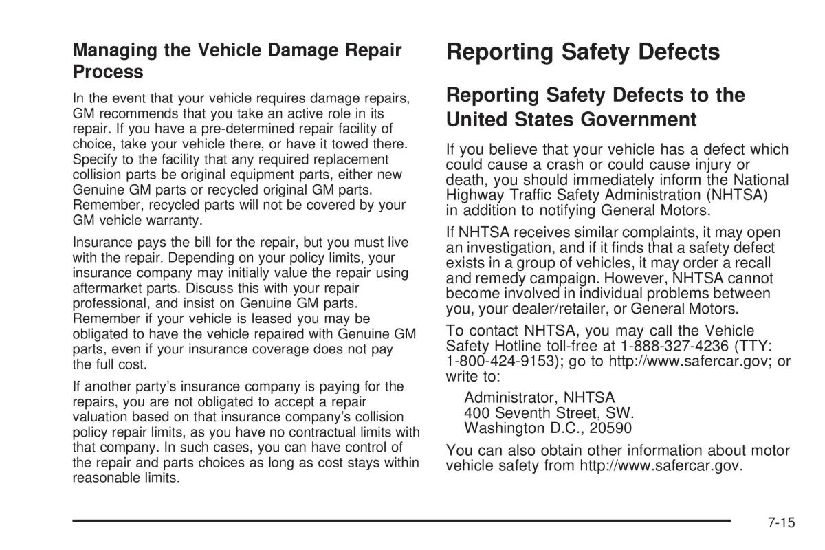 Chevrolet Corvette C5 owners manual / page 411