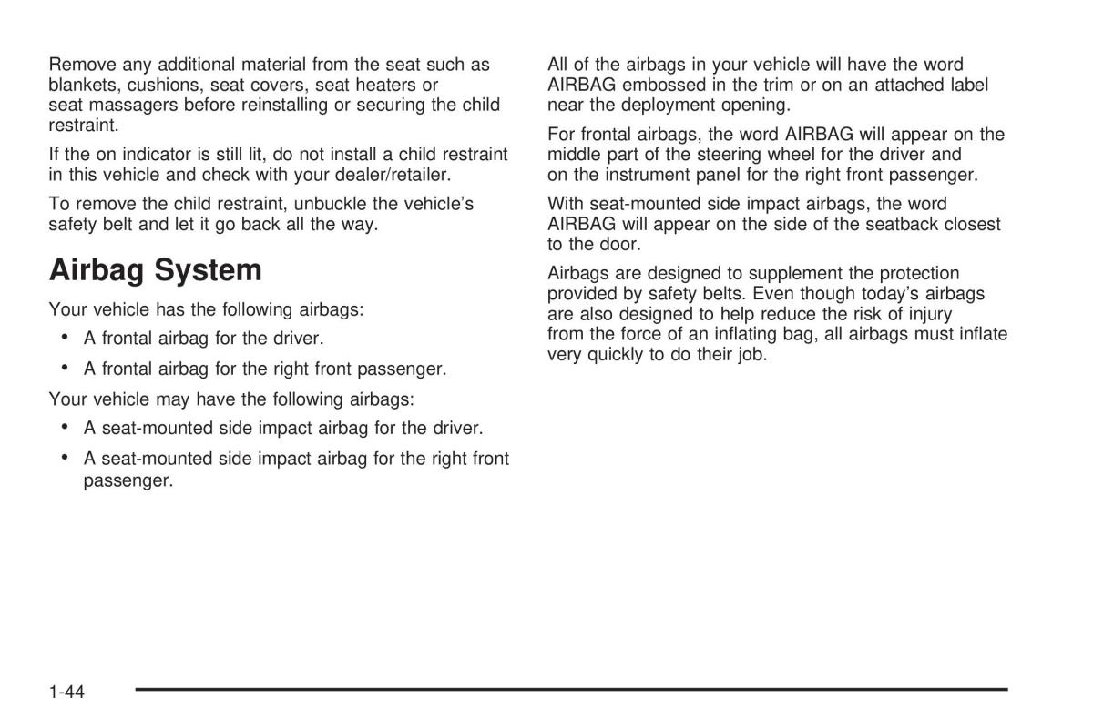 Chevrolet Corvette C5 owners manual / page 48