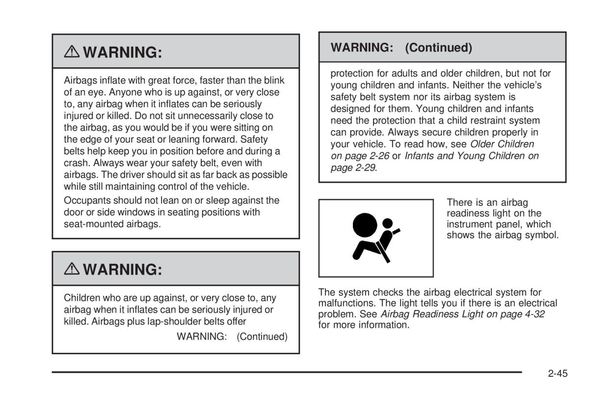 Chevrolet Corvette C6 owners manual / page 77