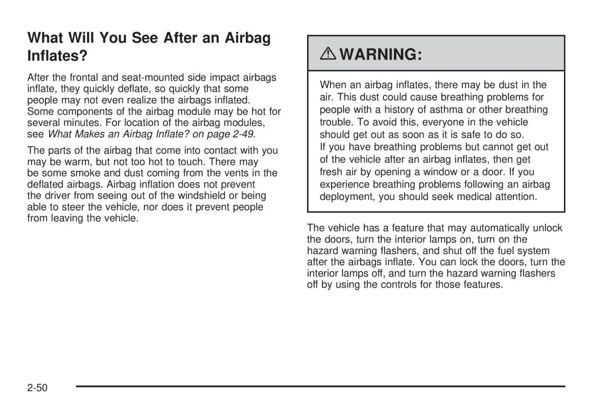 Chevrolet Corvette C6 owners manual / page 82