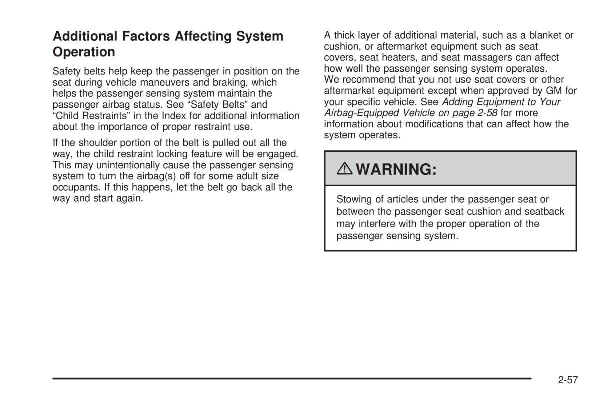 Chevrolet Corvette C6 owners manual / page 89