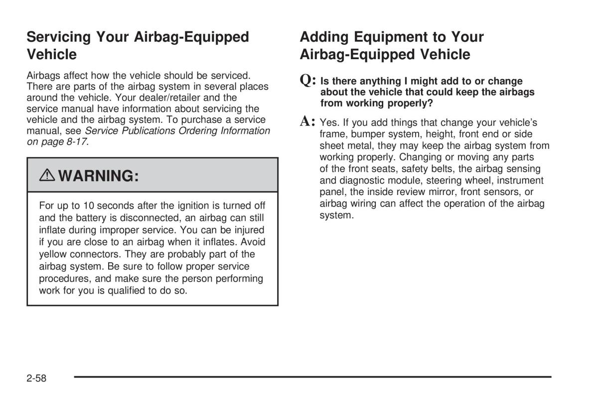 Chevrolet Corvette C6 owners manual / page 90