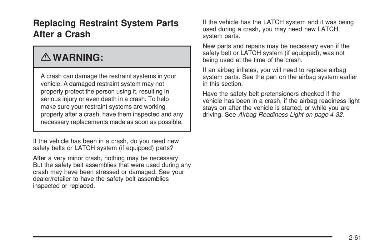 Chevrolet Corvette C6 owners manual / page 93