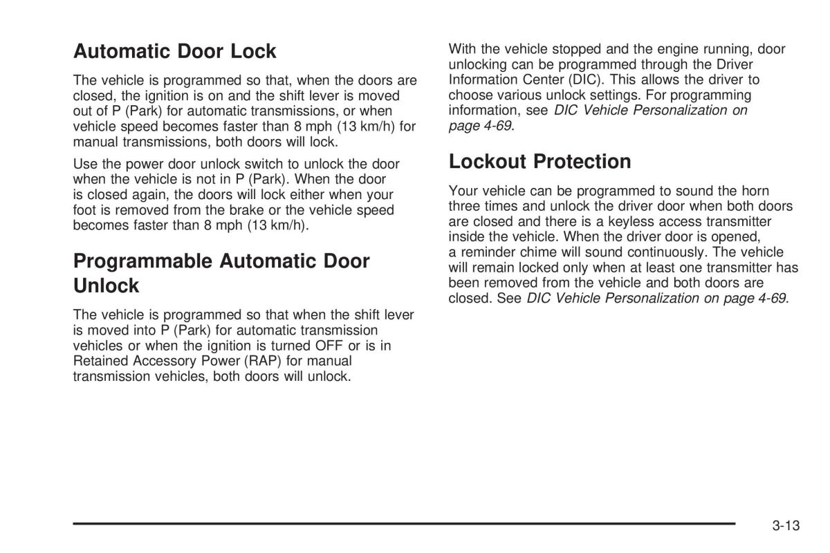 Chevrolet Corvette C6 owners manual / page 107