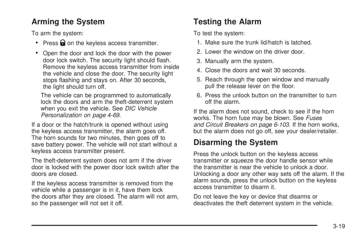 Chevrolet Corvette C6 owners manual / page 113