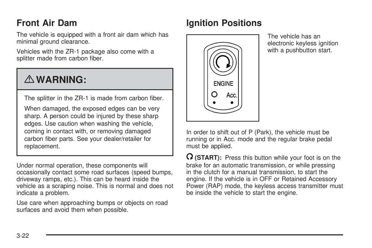 Chevrolet Corvette C6 owners manual / page 116