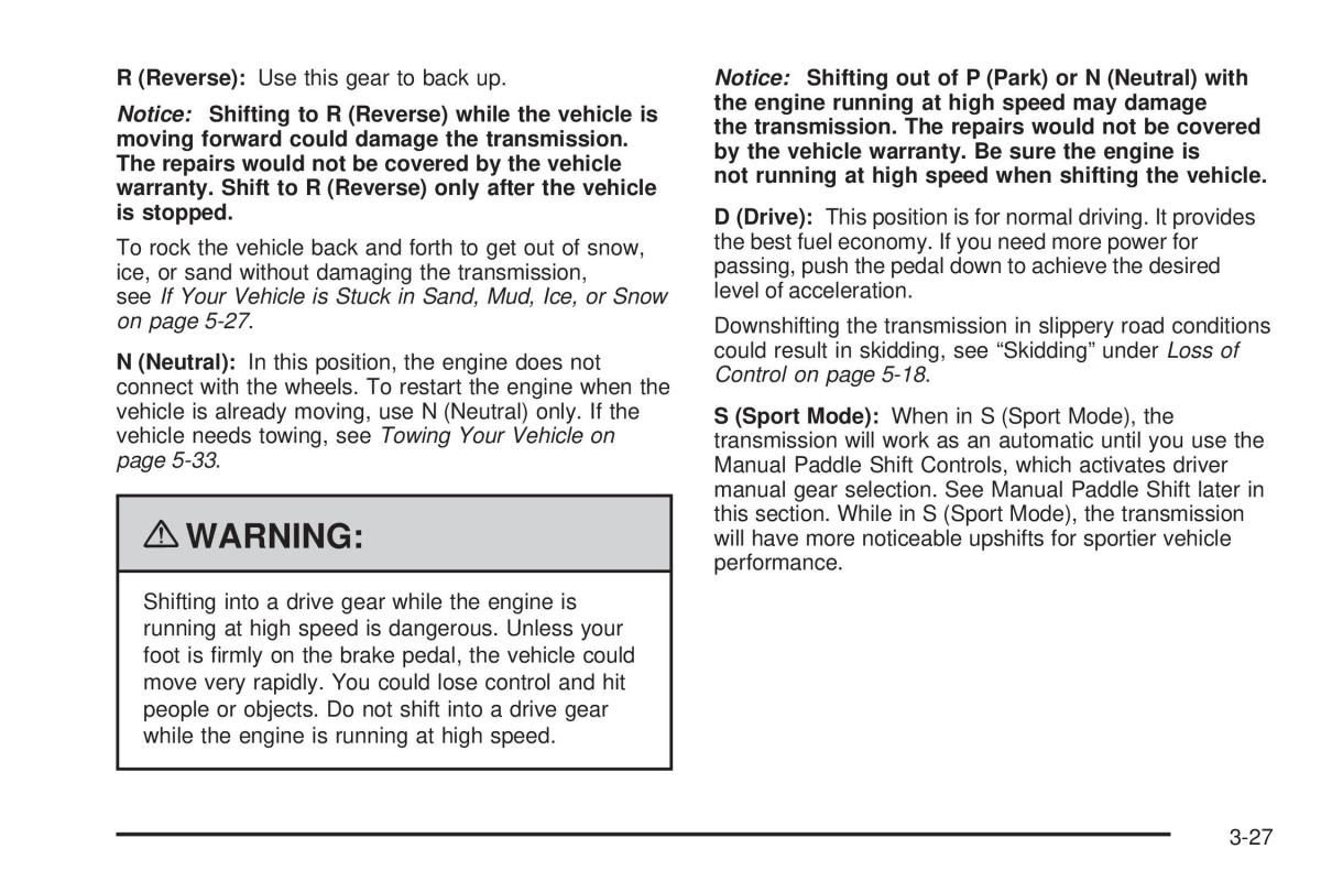 Chevrolet Corvette C6 owners manual / page 121